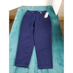 Sasson Jeans Sz 12 Petite Womens Blue Mid Rise Cotton Ladies Pants Cropped NWT